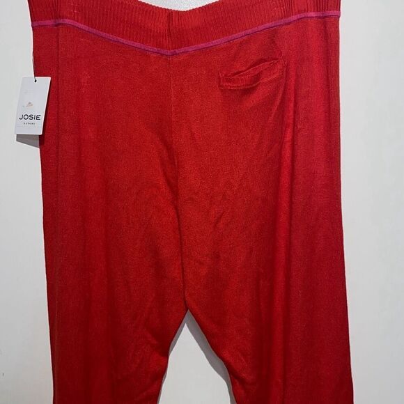 Josie Natori Women's Salsa Retreat Pull-on Drawstring Rib Knit Pants Large NWT - Picture 8 of 11